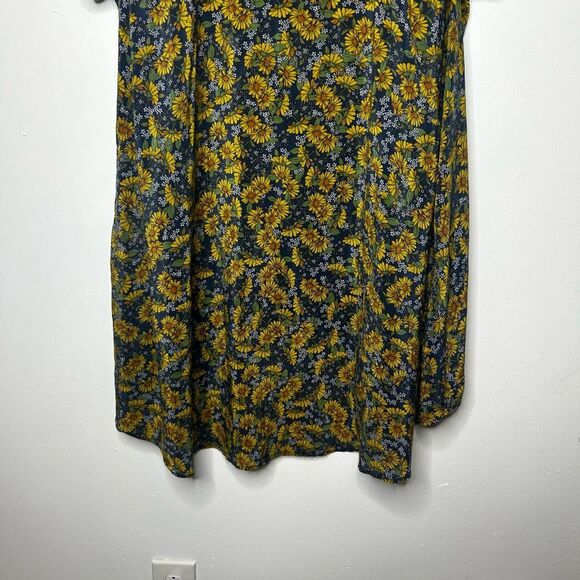 Johnny Was Biya Ditsy Daisy Silk Floral Oversized Mini Dress Sz S Asymmetrical - Picture 8 of 10